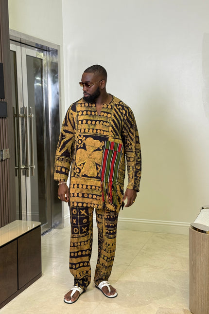 Men's Adire & Ankara Two-Piece Set