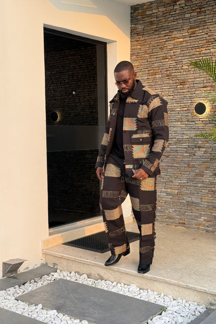 Men's Aso Oke Two-Piece Set