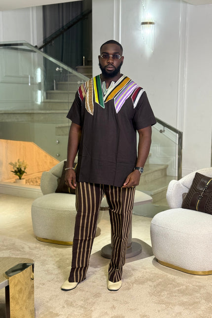 Aso Oke Trouser and T-shirt