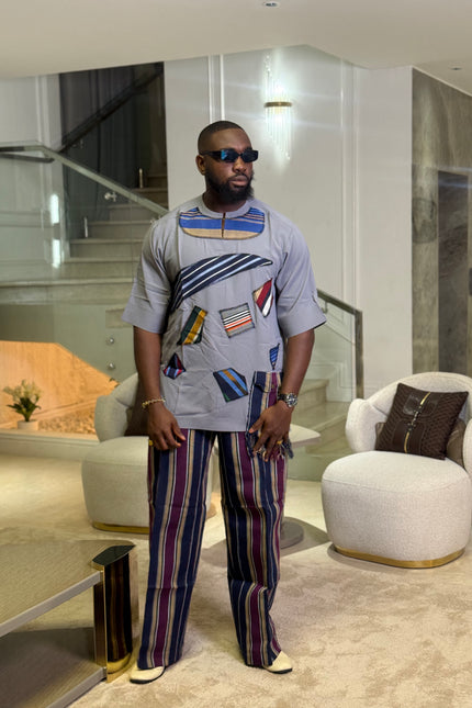 Aso Oke Trouser and T-shirt