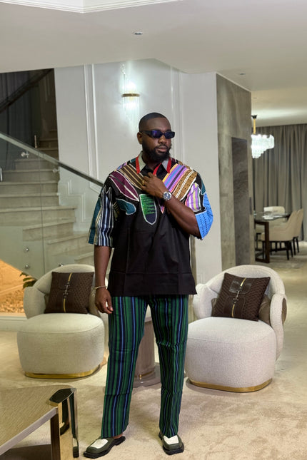 Aso Oke Trouser and T-shirt