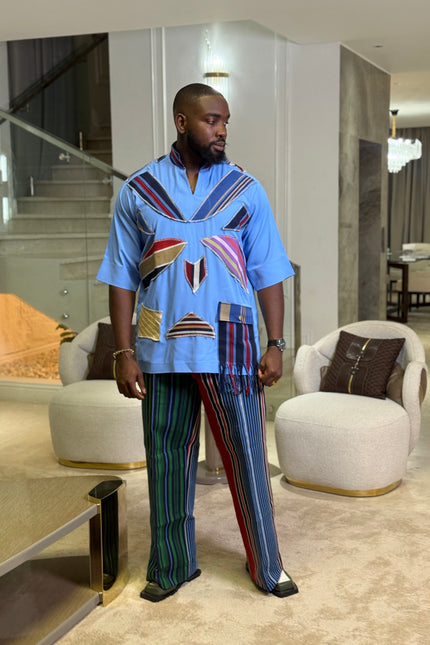 Aso Oke Trouser and T-shirt