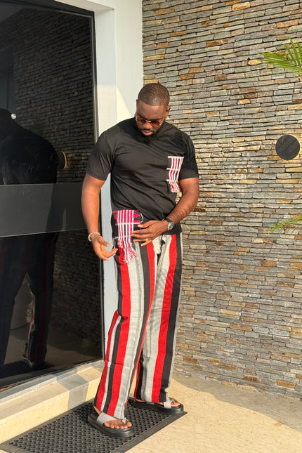 Aso Oke Trouser and T-shirt