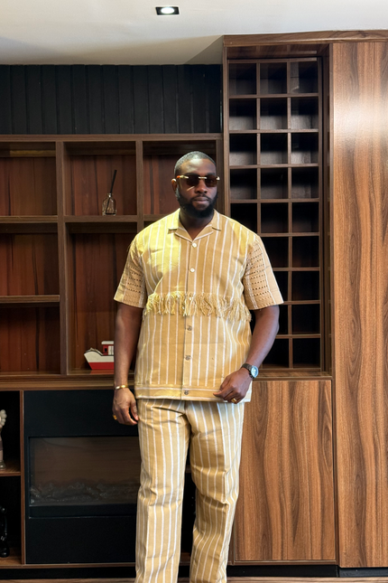 Men's Aso Oke Two-Piece Set