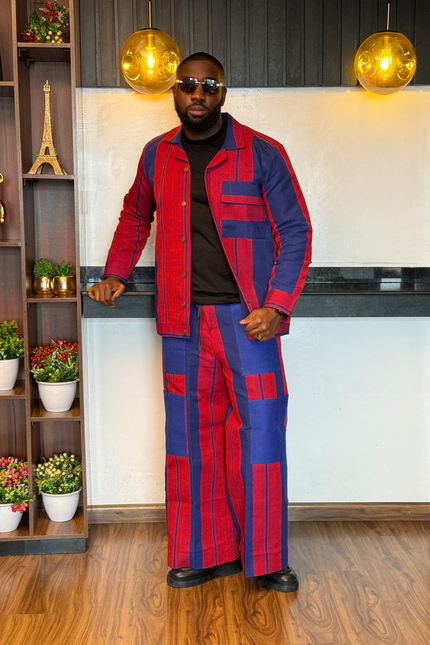 Men's Aso Oke Two-Piece Set
