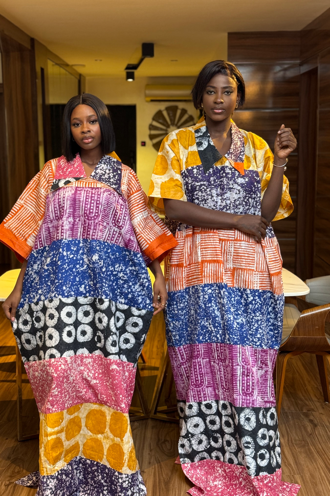 Adire Cotton Long Dress