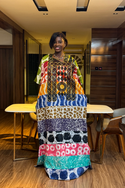 Adire Cotton Long Dress