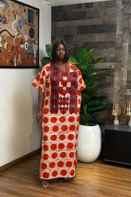 Adire Cotton Long Dress