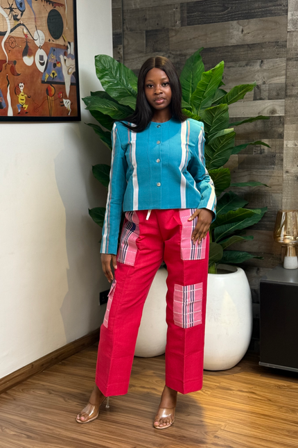 Women's Aso Oke Two-Piece Set